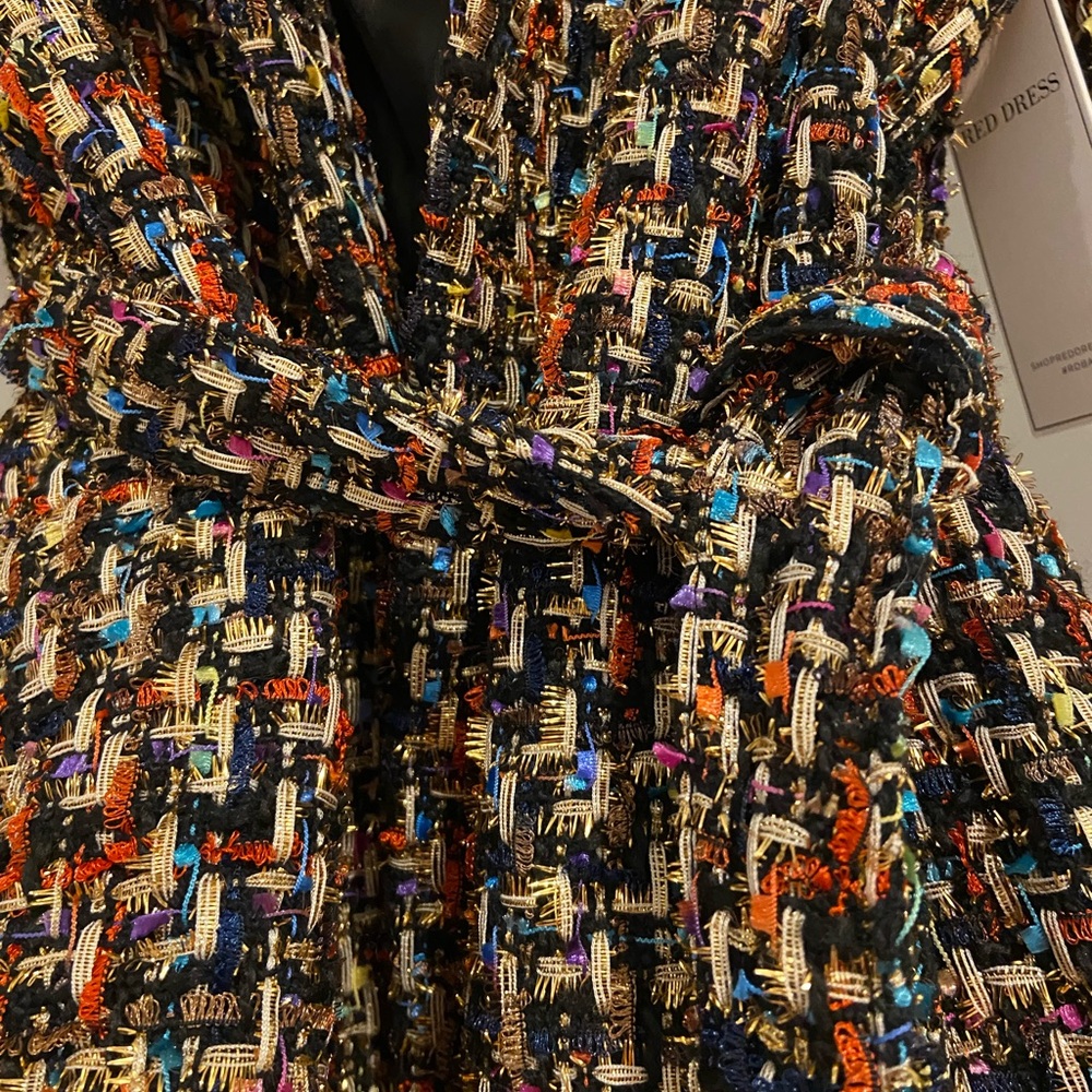 Metallic Tweed Tie Blazer